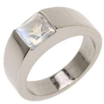 Pre Owned Cartier Tank 18K White Gold Moonstone Ring EU 49