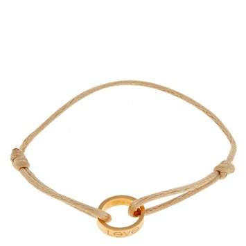 Pre Owned Cartier Love 18K Rose Gold Adjustable Cord Bracelet 