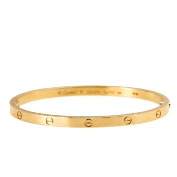 Pre Owned Cartier Love 18K Yellow Gold Narrow SM Bracelet 16