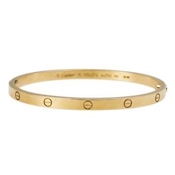 Pre Owned Cartier Love 18K Yellow Gold SM Narrow Bracelet 15