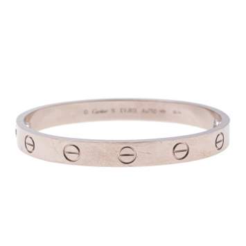 Pre Owned Cartier Love 18k White Gold Cuff Bracelet 15