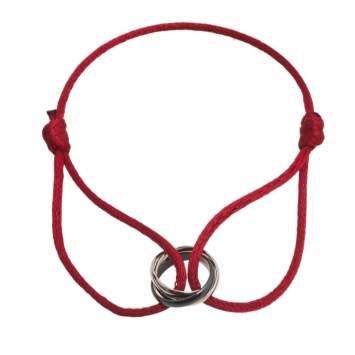 Pre Owned Cartier Trinity de Cartier Black Ceramic 18K White Gold Adjustable Cord Bracelet