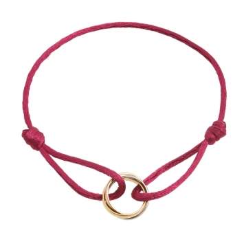 Pre Owned Cartier Trinity de Cartier 18K Three Tone Gold Adjustable Cord Bracelet