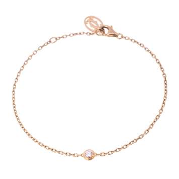 Pre Owned Cartier Diamants Legers Diamond 18K Rose Gold Bracelet SM