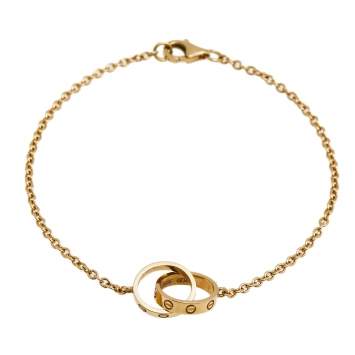 Pre Owned Cartier Love Interlocking 2 Hoops 18K Yellow Gold Bracelet