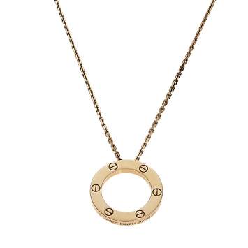 Pre Owned Cartier Love 18K Yellow Gold Pendant Necklace