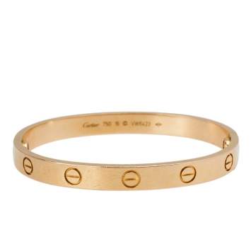 Pre Owned Cartier Love 18k Rose Gold Cuff Bracelet 16