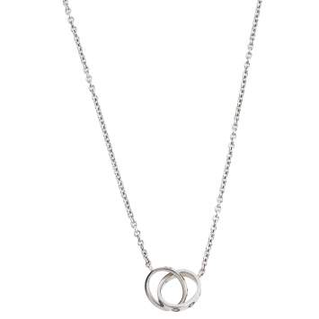 Pre Owned Cartier Love Interlocking 2 Loop 18K White Gold Necklace
