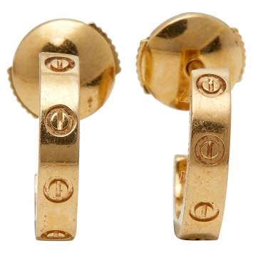 Pre Owned Cartier Love 18k Yellow Gold Hoop Earrings