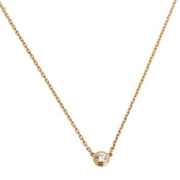 Pre Owned Cartier Diamant Legers 18K Yellow Gold Necklace XS