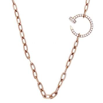 Pre Owned Cartier Juste un Clou Diamonds 18K Rose Gold Chain Necklace