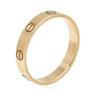 Pre Owned Cartier Love 18K Yellow Gold Narrow Wedding Band Ring Size 59