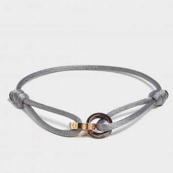 Pre Owned Cartier Love Ceramic Diamond 18K Rose Gold Adjustable Cord Bracelet 