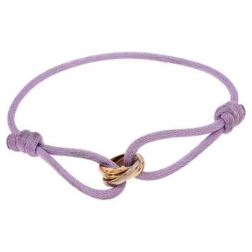 Pre Owned Cartier Trinity 18K Three Tone Gold Adjustable Cord Bracelet