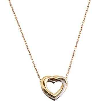 Pre Owned Cartier Trinity de Cartier Heart Three Tone 18k Gold Necklace 