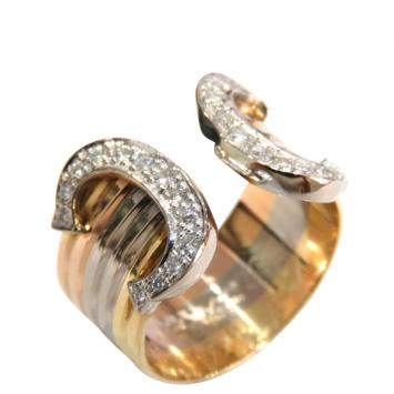 Pre Owned Cartier C De cartier Trinity 18K Yellow, Rose, White Gold and Diamond Ring EU 51
