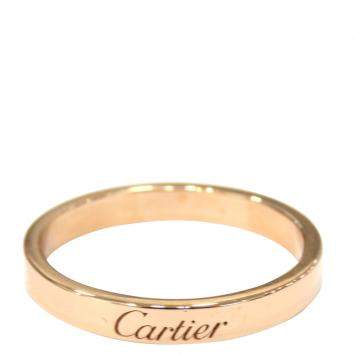 Pre Owned Cartier C De Wedding Band 18K Rose Gold Ring EU 58