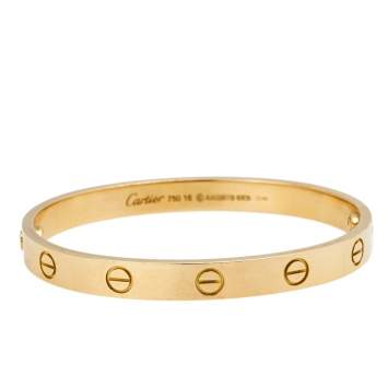 Pre Owned Cartier Love 18K Yellow Gold Cuff Bracelet 16