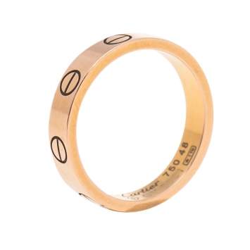 Pre Owned Cartier Love 18K Rose Gold Band Ring Size 48