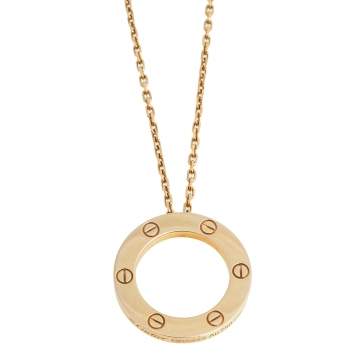 Pre Owned Cartier Love 18K Rose Gold Pendant Necklace