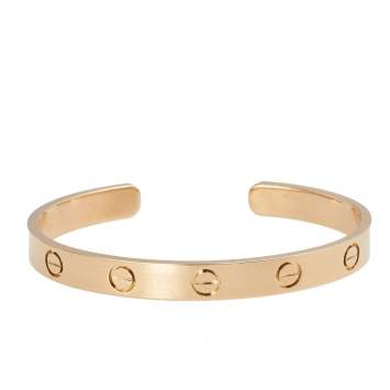 Pre Owned Cartier Love 18K Rose Gold Open Cuff Bracelet 16 