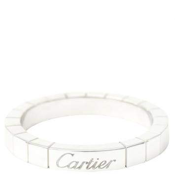 Pre Owned Cartier Lanieres 18K White Gold Ring EU 55