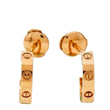 Pre Owned Cartier Love 18K Rose Gold Earrings