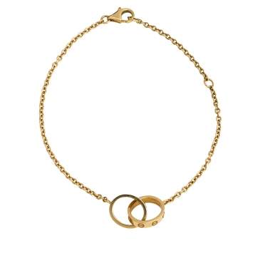 Pre Owned Cartier Love Interlocking Loop 18K Yellow Gold Bracelet