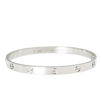 Pre Owned Cartier Love 18k White Gold Bracelet
