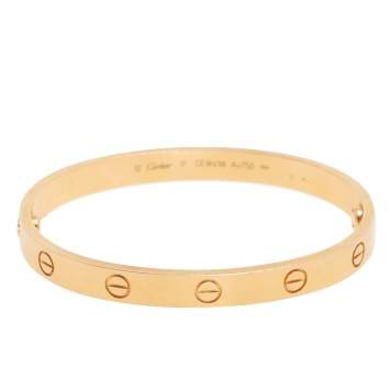 Pre Owned Cartier Love 18k Yellow Gold Bracelet Size 17