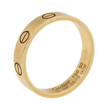 Pre Owned Cartier Love 18k Yellow Gold Wedding Band Ring Size 50
