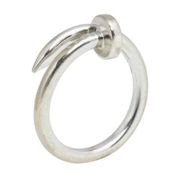 Pre Owned Cartier Juste Un Clou 18k White Gold Ring Size 56