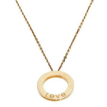 Pre Owned Cartier Love 18K Yellow Gold Pendant Necklace