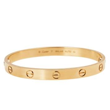 Pre Owned Cartier Love 18K Rose Gold Bangle Bracelet 17