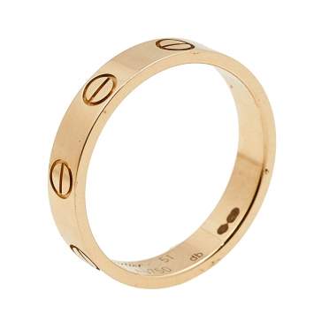 Pre Owned Cartier Love 18k Rose Gold Narrow Wedding Band Ring Size 51