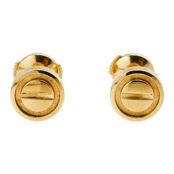 Pre Owned Cartier Love 18k Yellow Gold Stud Earrings