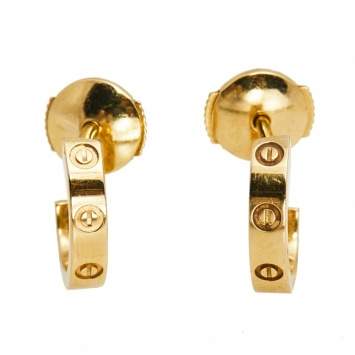Pre Owned Cartier Love 18K Yellow Gold Earrings