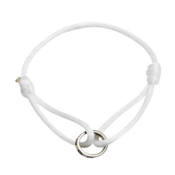 Pre Owned Cartier Love 18k White Gold Adjustable White Cord Bracelet