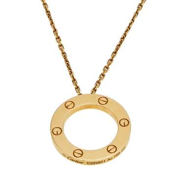 Pre Owned Cartier Love 18K Yellow Gold Pendant Necklace