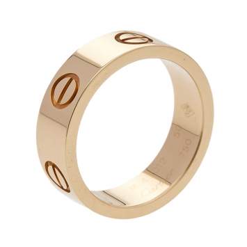 Pre Owned Cartier Love 18k Yellow Gold Band Ring Size 50
