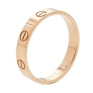Pre Owned Cartier Love 18K Rose Gold Narrow Wedding Band Ring 56