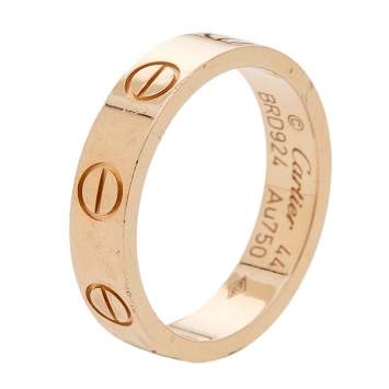 Pre Owned Cartier Love 18k Rose Gold Narrow Wedding Band Ring Size 44