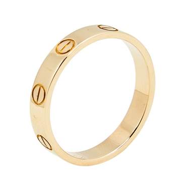 Pre Owned Cartier Love 18k Rose Gold Narrow Wedding Band Ring Size 54