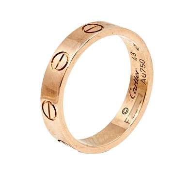 Pre Owned Cartier Love 18K Rose Gold Narrow Wedding Band Ring 48