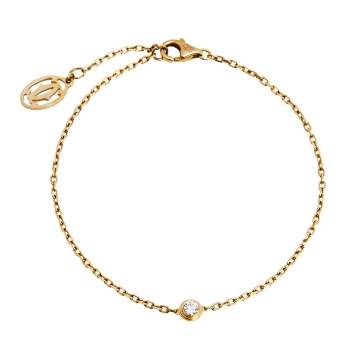 Pre Owned Cartier Diamant Légers Diamond 18k Rose Gold SM Motif Bracelet