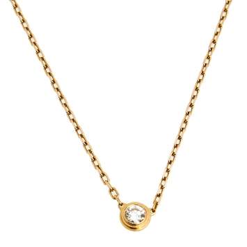 Pre Owned Cartier Diamants Légers Diamond 18k Rose Gold SM Motif Chain Necklace 