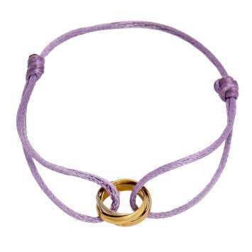 Pre Owned Cartier Trinity de Cartier 18k Three Tone Adjustable Cord Bracelet