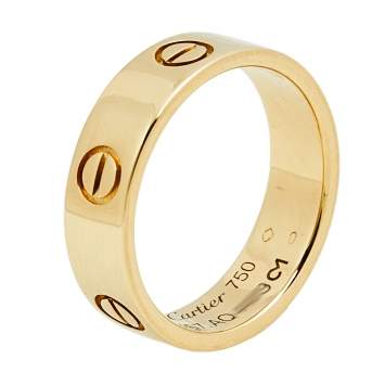 Pre Owned Cartier Love 18K Yellow Gold Ring Size Size 57