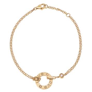 Pre Owned Cartier Love Diamond 18k Yellow Gold Bracelet