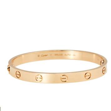 Pre Owned Cartier Love 18K Rose Gold Bangle Bracelet 17